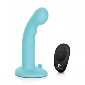 Голубая изогнутая насадка 6in Remote Control Ripple P-Spot G-Spot на черных трусиках - 16 см. - Pegasus - купить с доставкой в Черкесске