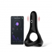 Черное виброкольцо Magic Motion Rise с подхватом мошонки - Magic Motion - в Черкесске купить с доставкой
