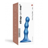Голубая насадка Strap-On-Me Dildo Plug Balls size S - Strap-on-me - купить с доставкой в Черкесске