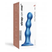 Голубая насадка Strap-On-Me Dildo Plug Balls size L - Strap-on-me - купить с доставкой в Черкесске
