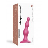 Розовая насадка Strap-On-Me Dildo Plug Beads size S - Strap-on-me - купить с доставкой в Черкесске