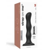 Черная насадка Strap-On-Me Dildo Geisha Balls size M - Strap-on-me - купить с доставкой в Черкесске
