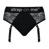 Черные трусики для насадок Diva Lingerie Harness - size S - Strap-on-me - купить с доставкой в Черкесске