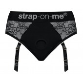 Черные трусики для насадок Diva Lingerie Harness - size M - Strap-on-me - купить с доставкой в Черкесске