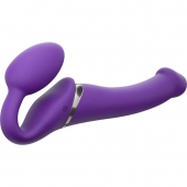 Фиолетовый безремневой вибрострапон Vibrating Bendable Strap-On - size L - Strap-on-me - купить с доставкой в Черкесске