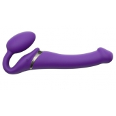 Фиолетовый безремневой вибрострапон Vibrating Bendable Strap-On - size L - Strap-on-me - купить с доставкой в Черкесске