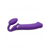 Фиолетовый безремневой вибрострапон Silicone Bendable Strap-On - size XL - Strap-on-me - купить с доставкой в Черкесске