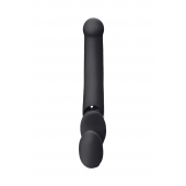 Черный безремневой вибрострапон Silicone Bendable Strap-On - size XL - Strap-on-me - купить с доставкой в Черкесске