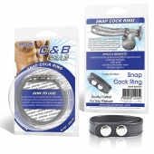 Кольцо на пенис SNAP COCK RING из искусственной кожи на клепках - BlueLine - в Черкесске купить с доставкой