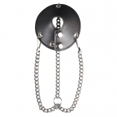 Утяжка для мошонки из искусственной кожи с цепочками PARACHUTE BALL STRETCHER - BlueLine - купить с доставкой в Черкесске