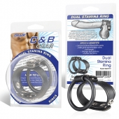 Двойное кольцо выносливости на пенис DUAL STAMINA RING - BlueLine - в Черкесске купить с доставкой