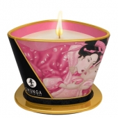 Массажная свеча Rose Petals с ароматом розы - 170 мл. - Shunga - купить с доставкой в Черкесске