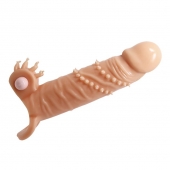 Телесная удлиняющая вибронасадка Penis Sleeve Connor - 17 см. - Baile - в Черкесске купить с доставкой