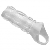 Насадка на пенис с кольцом для мошонки Clear Sensations Enhancer Sex Sleeve - 11,5 см. - XR Brands - в Черкесске купить с доставкой