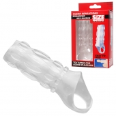 Насадка на пенис с кольцом для мошонки Clear Sensations Enhancer Sex Sleeve - 11,5 см. - XR Brands - в Черкесске купить с доставкой