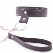 Узкий однослойный ошейник с поводком - Crazy Handmade - купить с доставкой в Черкесске