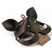 Черная кожаная маска  Кошка  с маленькими ушками - Crazy Handmade - купить с доставкой в Черкесске