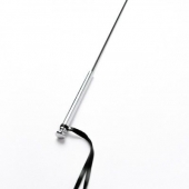 Черный кожаный стек с гладкой ручкой - 55 см. - Crazy Handmade - купить с доставкой в Черкесске