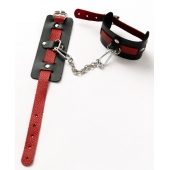 Черные оковы с красным декором и заклепками - Crazy Handmade - купить с доставкой в Черкесске