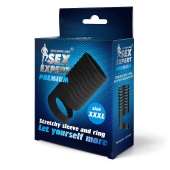 Черная открытая насадка на пенис с кольцом для мошонки XXXL-size - 9,9 см. - Sex Expert - в Черкесске купить с доставкой