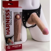 Страпон Harness из двух предметов: трусики с плугом и насадка-фаллос - 17 см. - LOVETOY (А-Полимер) - купить с доставкой в Черкесске