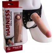 Реалистичный страпон Harness из трусиков и насадки-фаллоса - 18,5 см. - LOVETOY (А-Полимер) - купить с доставкой в Черкесске