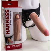 Реалистичный страпон Harness из трусиков и насадки-фаллоса - 18,5 см. - LOVETOY (А-Полимер) - купить с доставкой в Черкесске