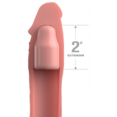 Телесная насадка-удлинитель 2 Inch Silicone X-tension with Strap - 20,3 см. - Pipedream - в Черкесске купить с доставкой
