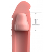 Телесная насадка-удлинитель 1 Inch Silicone X-tension - 17,8 см. - Pipedream - в Черкесске купить с доставкой