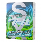 Презервативы Sagami Xtreme Mint с ароматом мяты - 3 шт. - Sagami - купить с доставкой в Черкесске