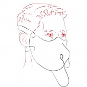 Красная неопреновая маска  Дог - Sitabella - купить с доставкой в Черкесске