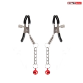 Серебристые зажимы на соски с шариками на цепочках - Notabu - купить с доставкой в Черкесске