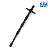 Черный силиконовый уретральный стимулятор - 15 см. - Sex Expert - купить с доставкой в Черкесске