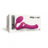 Ярко-розовый безремневой страпон Multi Orgasm Size S с клиторальной стимуляцией - Strap-on-me - купить с доставкой в Черкесске