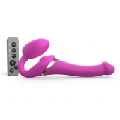 Ярко-розовый безремневой страпон Multi Orgasm Size S с клиторальной стимуляцией - Strap-on-me - купить с доставкой в Черкесске
