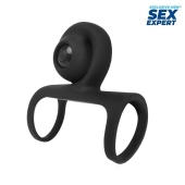 Черная вибронасадка на пенис Sex Expert - Sex Expert - в Черкесске купить с доставкой