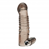 Дымчатая насадка на пенис с вибрацией  Vibrating Penis Enhancing Sleeve Extension - 13,3 см. - BlueLine - в Черкесске купить с доставкой
