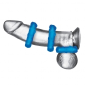 Комплект из трех голубых эрекционных колец 3-Pack Ribbed Rider Cock Ring Set - BlueLine - в Черкесске купить с доставкой