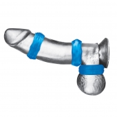 Комплект из трех голубых колец для эрекции 3-Pack Nuts   Bolts Stretch Cock Ring Set - BlueLine - в Черкесске купить с доставкой
