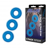 Комплект из трех голубых колец для эрекции 3-Pack Ultra-Stim Stretch Cock Rings - BlueLine - в Черкесске купить с доставкой