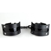 Чёрные наручники с вставкой «Пятница» - Sitabella - купить с доставкой в Черкесске