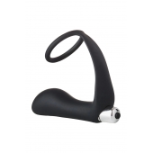 Черное эрекционное кольцо с вибропробкой Vibrating Anal Plug With Cockring - Dream Toys - в Черкесске купить с доставкой