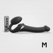 Черный безремневой страпон Multi Orgasm Size M с клиторальной стимуляцией - Strap-on-me - купить с доставкой в Черкесске