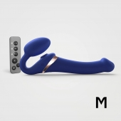 Синий безремневой страпон Multi Orgasm Size M с клиторальной стимуляцией - Strap-on-me - купить с доставкой в Черкесске