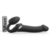 Черный безремневой страпон Multi Orgasm Size L с клиторальной стимуляцией - Strap-on-me - купить с доставкой в Черкесске