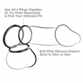 Набор из трех черных эрекционных колец Silicone 3-Ring Stamina Set - Pipedream - в Черкесске купить с доставкой