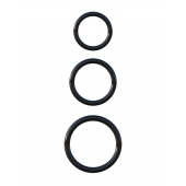 Набор из трех черных эрекционных колец Silicone 3-Ring Stamina Set - Pipedream - в Черкесске купить с доставкой