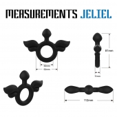 Черное эрекционное кольцо с крыльями Rooster Jeliel Angel - Velv or - в Черкесске купить с доставкой