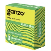 Ультратонкие презервативы Ganzo Ultra thin - 3 шт. - Ganzo - купить с доставкой в Черкесске