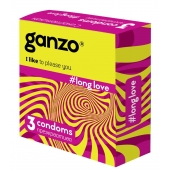 Презервативы с анестетиком для продления удовольствия Ganzo Long Love - 3 шт. - Ganzo - купить с доставкой в Черкесске